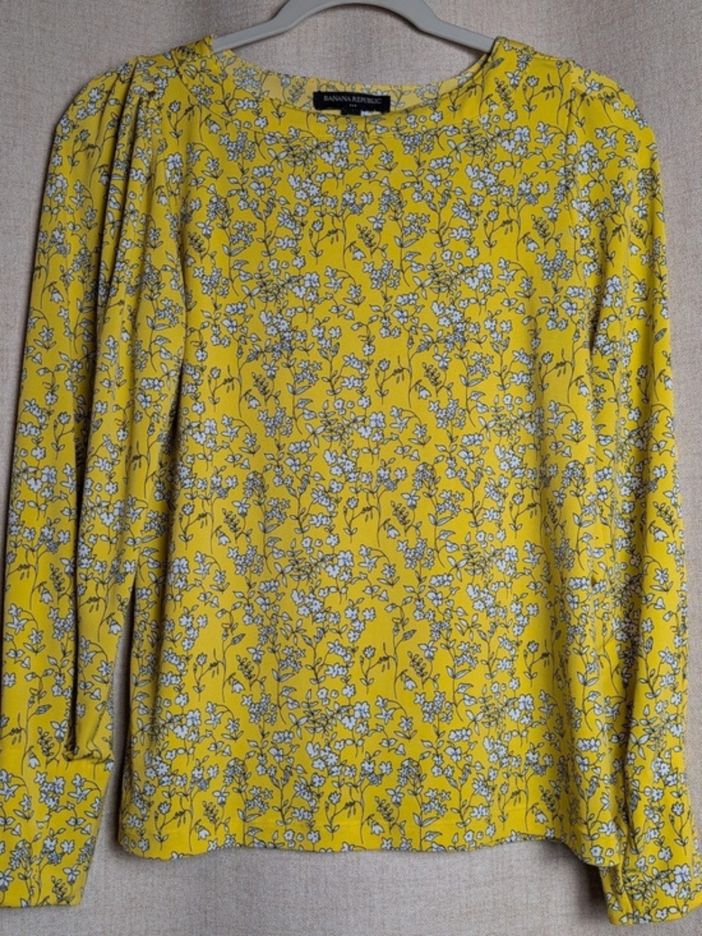 Cottagecore Yellow Floral Puff Sleeve Blouse XS